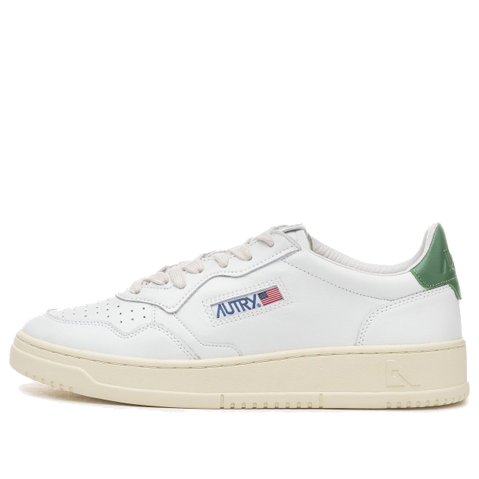 Autry Medalist Low Leather 'White Green' - AULM-LL20