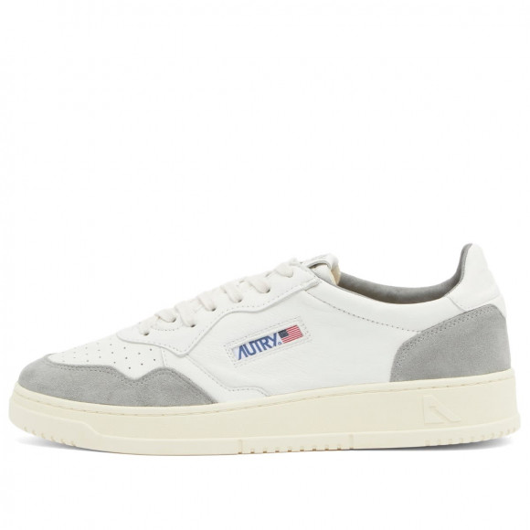 Autry Men's Medalist Low Suede Leather Sneaker in Suede Wht/Grey - AULMGS37