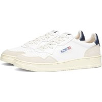 Autry Men's 01 Low Leather and Suede Sneakers in White/Navy - AULMLS28