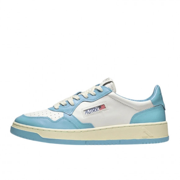 Autry Men's 01 Low Contrast Sneakers in White/Light Blue