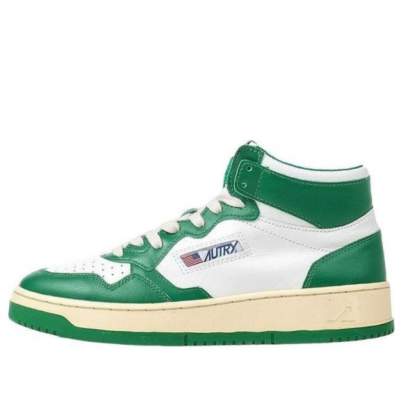 Autry Medalist high-top Sneakers 'White Green' - AUMM-WB03