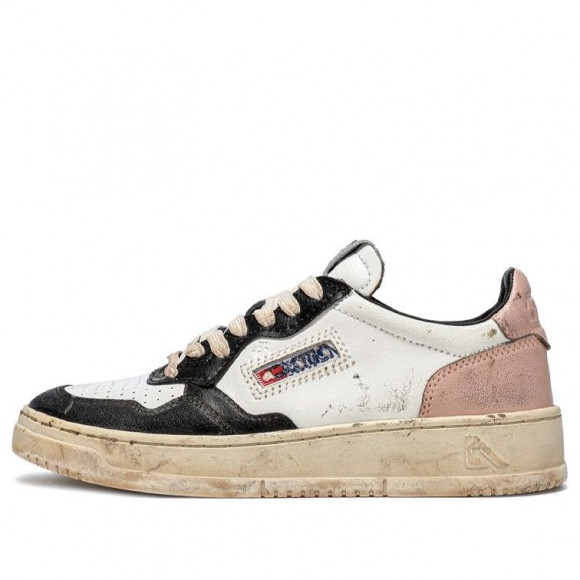 (WMNS) Autry Medalist Super Vintage Leather Low Sneakers 'White Black Pink' - AVLW-SV01