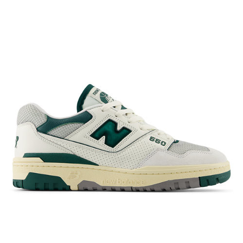 New Balance Unisex 550 Sneakers - White/Green - BB550CPE