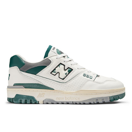 New Balance Unisex 550 Sneakers - White/Green/Grey - BB550VTG