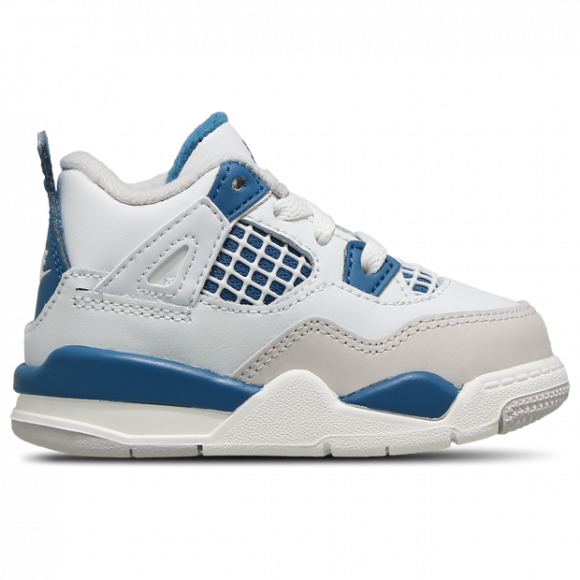 Tenis para bebé e infantil Jordan 4 Retro "Industrial Blue" - Blanco - BQ7670-141