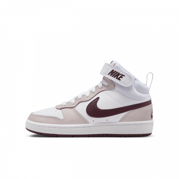 Chaussure Nike Court Borough Mid 2 pour ado - Blanc - CD7782-118