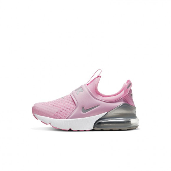 Nike Air Max 270 Extreme - Girls' Preschool Running Shoes - Pink / Met  Silver / White - CI1107-600