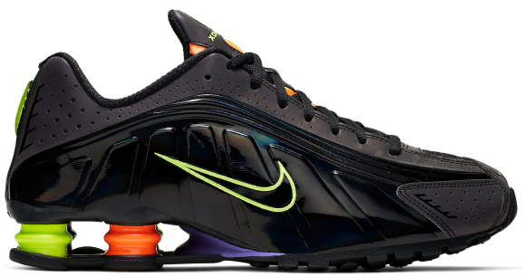 black and neon nike shoes