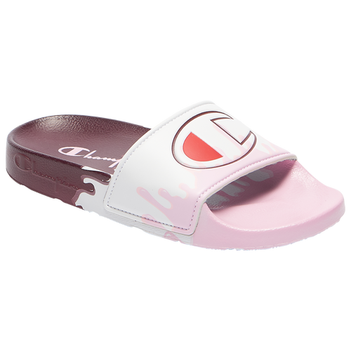 champion slides pink and white