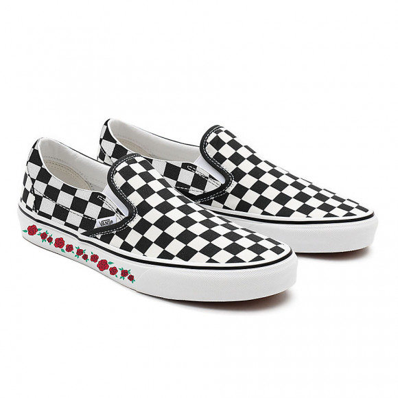 関税込☆VANS CUSTOMS CHECKERBOARD ROSES SLIP-ON 