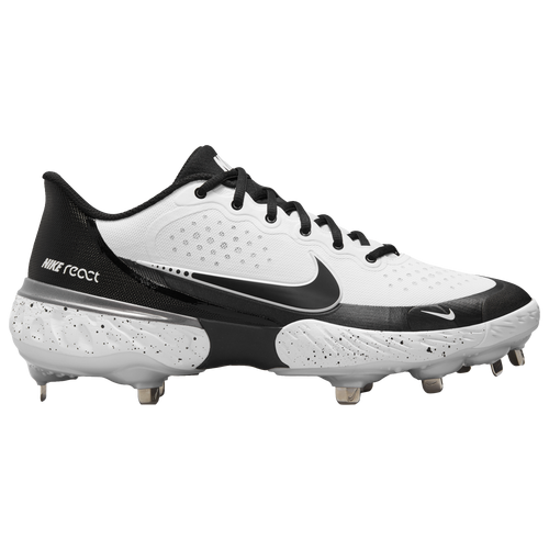 Nike Alpha Huarache Elite 3 Low - Men's Metal Cleats Shoes - White / Black / Bright Crimson - CV3552-105