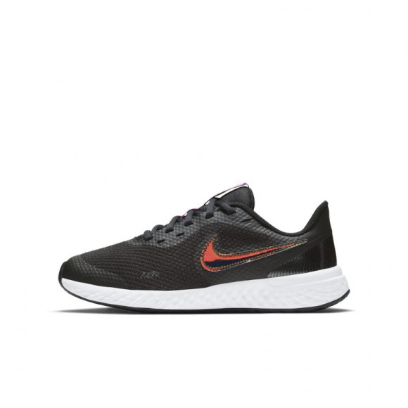 Nike Revolution 5 Power GS 'Black Iridescent Swoosh'