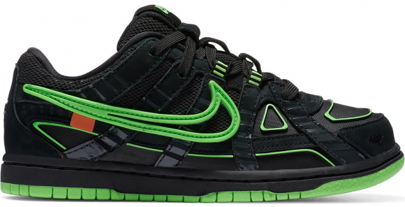 off white rubber dunk green
