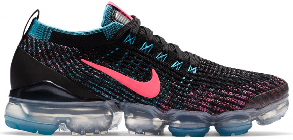 nike black and pink vapormax flyknit 3 sneakers