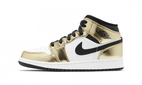 Jordan 1 Mid Metallic Gold Black White (GS) - DC1420-700-CL