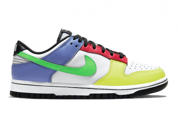 white and multicolor nike shoes