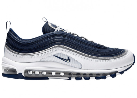 principal Endulzar Entrelazamiento Nike Air Max '97 - Men's Running Shoes - Midnight Navy / Metallic Silver /  White