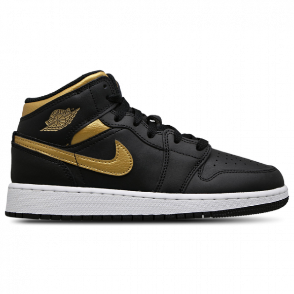 Air Jordan 1 Mid sko til store barn - Svart - DQ8423-071