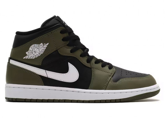 Jordan 1 Mid Black White Olive - DQ8426-092