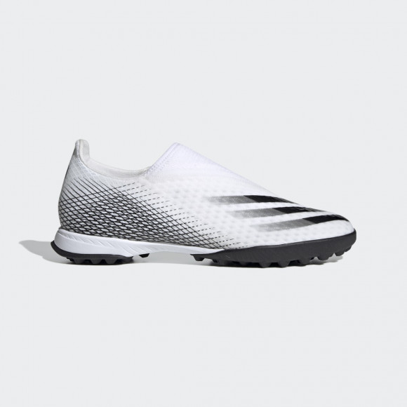 adidas Chaussure X Ghosted.3 Laceless Terrain Turf - Cloud White / Core Black / Cloud White, Cloud White / Core Black / Cloud White - EG8158