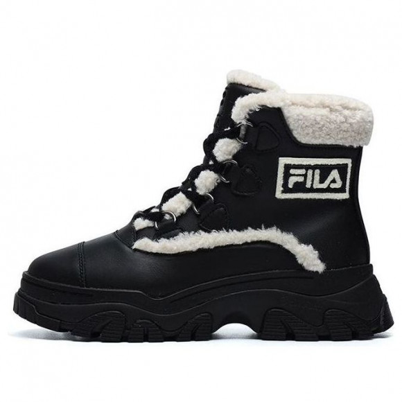 (WMNS) FILA Warm Snow Boots 'Black White' - F12W144404FBK