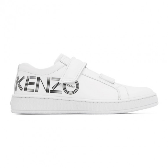 Kenzo White Tennix Velcro Sneakers 