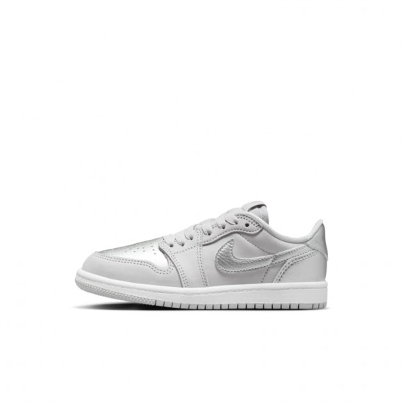 Tenis para niños de preescolar Jordan 1 Retro Low "Silver" - Gris - FQ5436-002