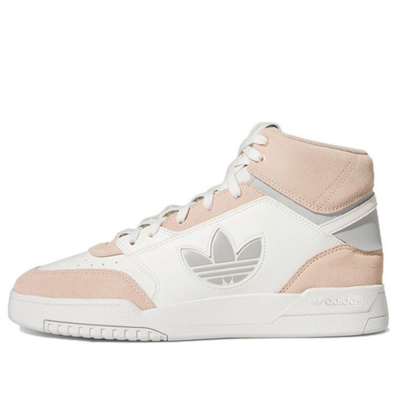 Pink and white high top adidas best sale