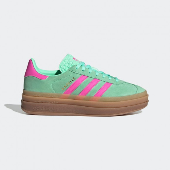 Adidas Gazelle Bold Green And Pink Shoes 3982