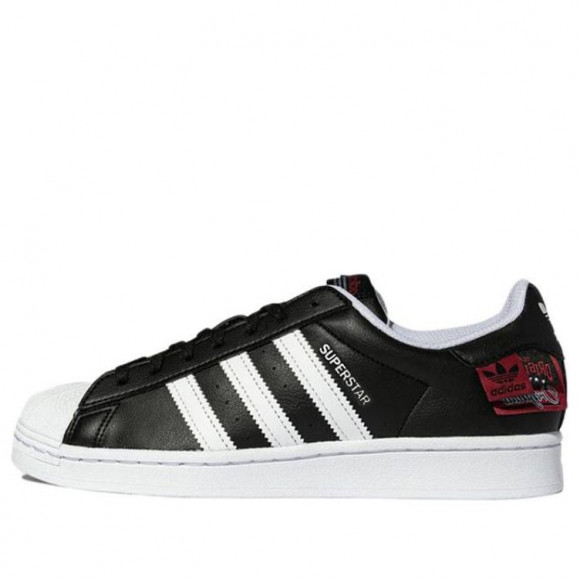 adidas Superstar BLACK/WHITE/RED Skate Shoes HQ6456