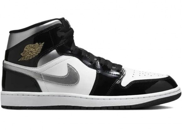 Jordan 1 Mid SE Patent Black White Metallic Silver Metallic Gold - HV0789-010