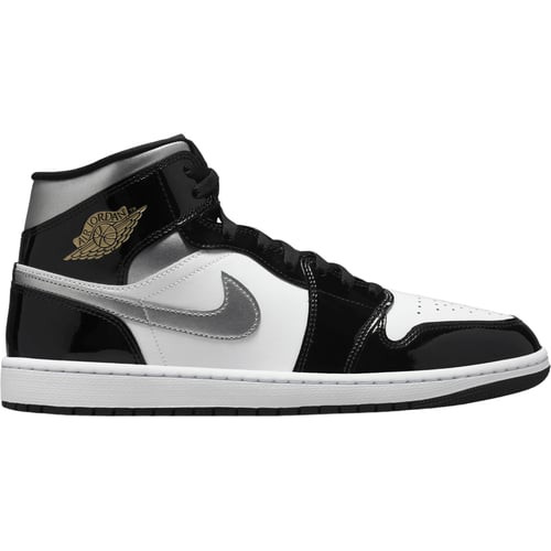 Jordan Air Jordan 1 Mid Se Sneaker, Schwarz/metallic Silber-weiß - HV0789