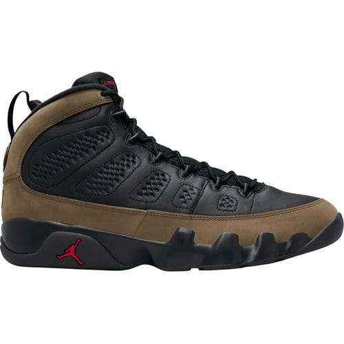 Jordan Air 9 Retro Sneaker, Schwarz/true Rot-light Olive - HV4794