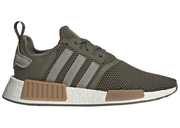 adidas NMD R1 Olive Strata Silver Pebble Cloud White