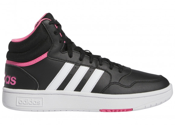 adidas Hoops 3.0 Mid Core Black Cloud White Pink Fusion (Women's) - IG7896