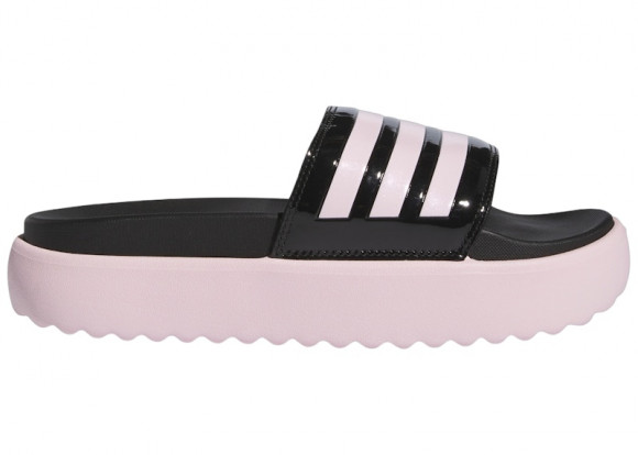 adidas Adilette Platform Slides Core Black Clear Pink (Women's) - IH0720