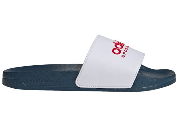 adidas Adilette Shower Slides Cloud White Better Scarlet Team Navy Blue - II0017