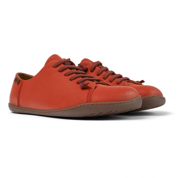 Camper Peu - Lace-Up For Men - Red, Smooth Leather - K100249