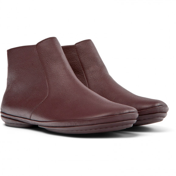 Camper Right - Ankle Boots For Women - Burgundy, Smooth Leather - K400313