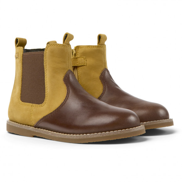 Camper Savina - Boots For Girls - Brown, Smooth Leather