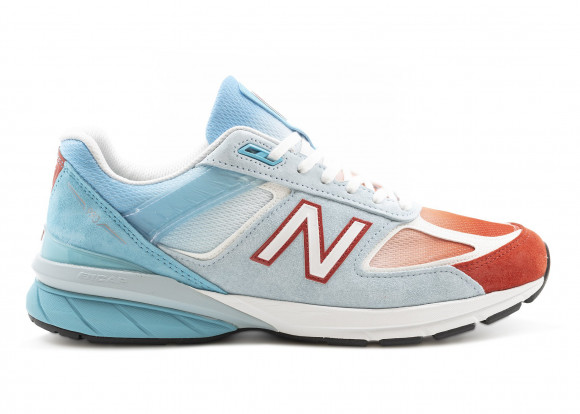 red and blue new balance shoes