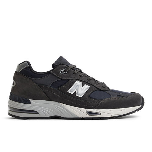 New Balance Hombre MADE in UK 991v1 in Gris/Gris/Negro/Noir, Suede/Mesh, Talla 40 - M991DGG