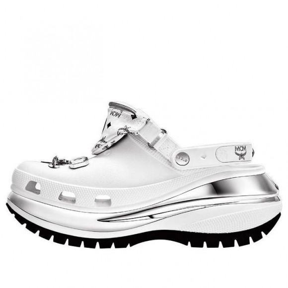 Crocs x MCM Mega Crush Clogs 'White Silver' - MEXDAMM08WT