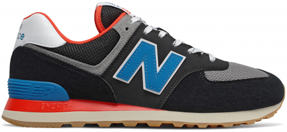 black and red new balance 574
