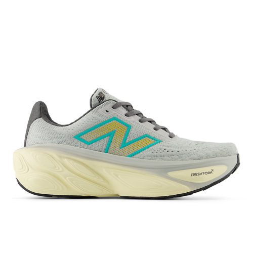 New Balance Men's Fresh Foam X More v5 Running Shoes - Grey/Beige/Green - MMORLJ5