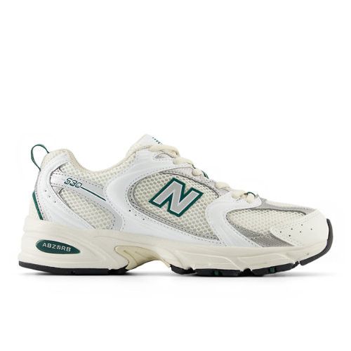 New Balance Unisex 530 Sneakers - White/Green/Grey - MR530SX