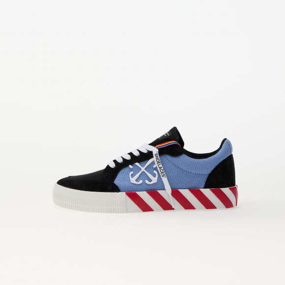 Sneakers Off-White Low Vulcanized Canvas/ Suede Black - Light Blue - OBIA003F24LEA0011040