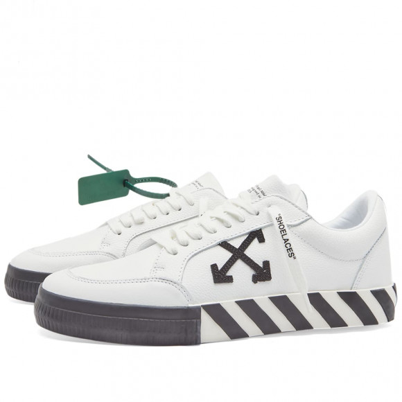 Off-White Low Vulcanized Calf Leather Sneaker White/Black