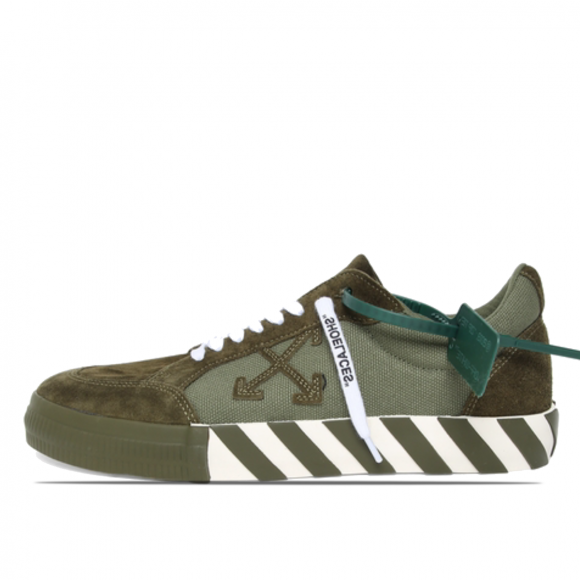 Off-White Low Vulcanized Canvas Suede sneaker ever Military Green - OMIA085S22LEA0015757