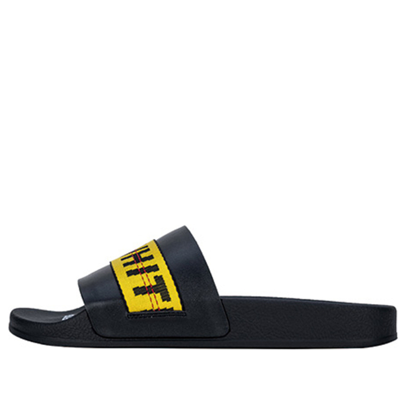 Off-White Industrial Sliders 'Black Yellow' F/W 2019 Black/Yellow Slides OMIA088E19C220521060 - OMIA088E19C220521060